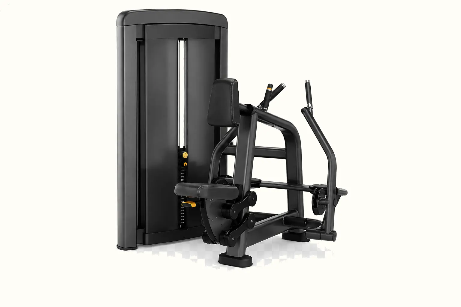 Studio visualization of supported seated row